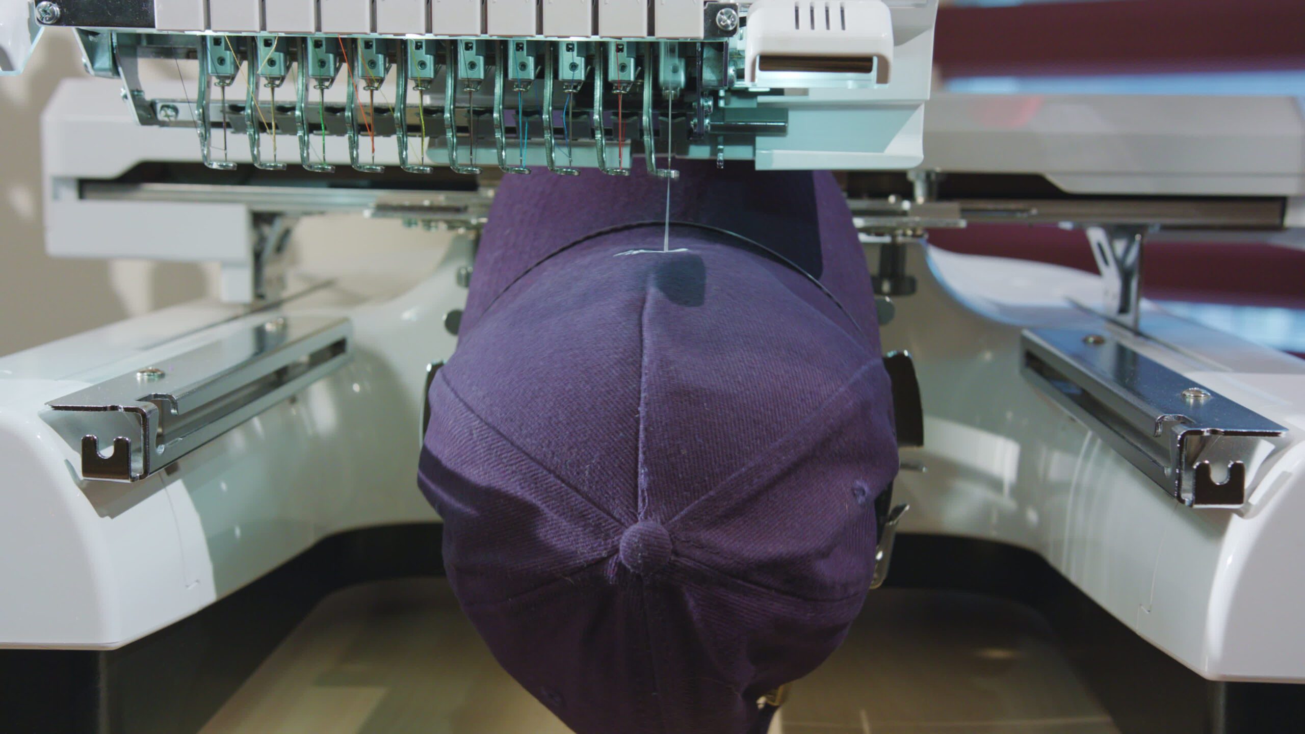 Embroidery Machine Deals Logo on the Cap Dolly Shoot